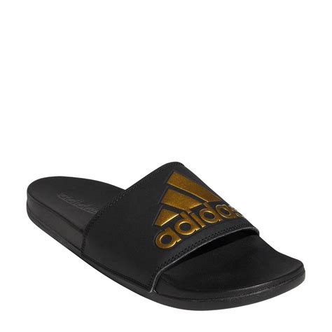 adidas goud zwart slippers|adidas 3 strips sandalen.